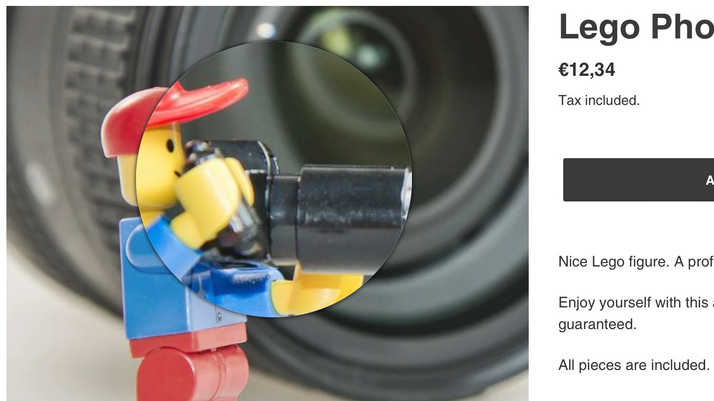 the cool image magnifier shopify app zooming in action