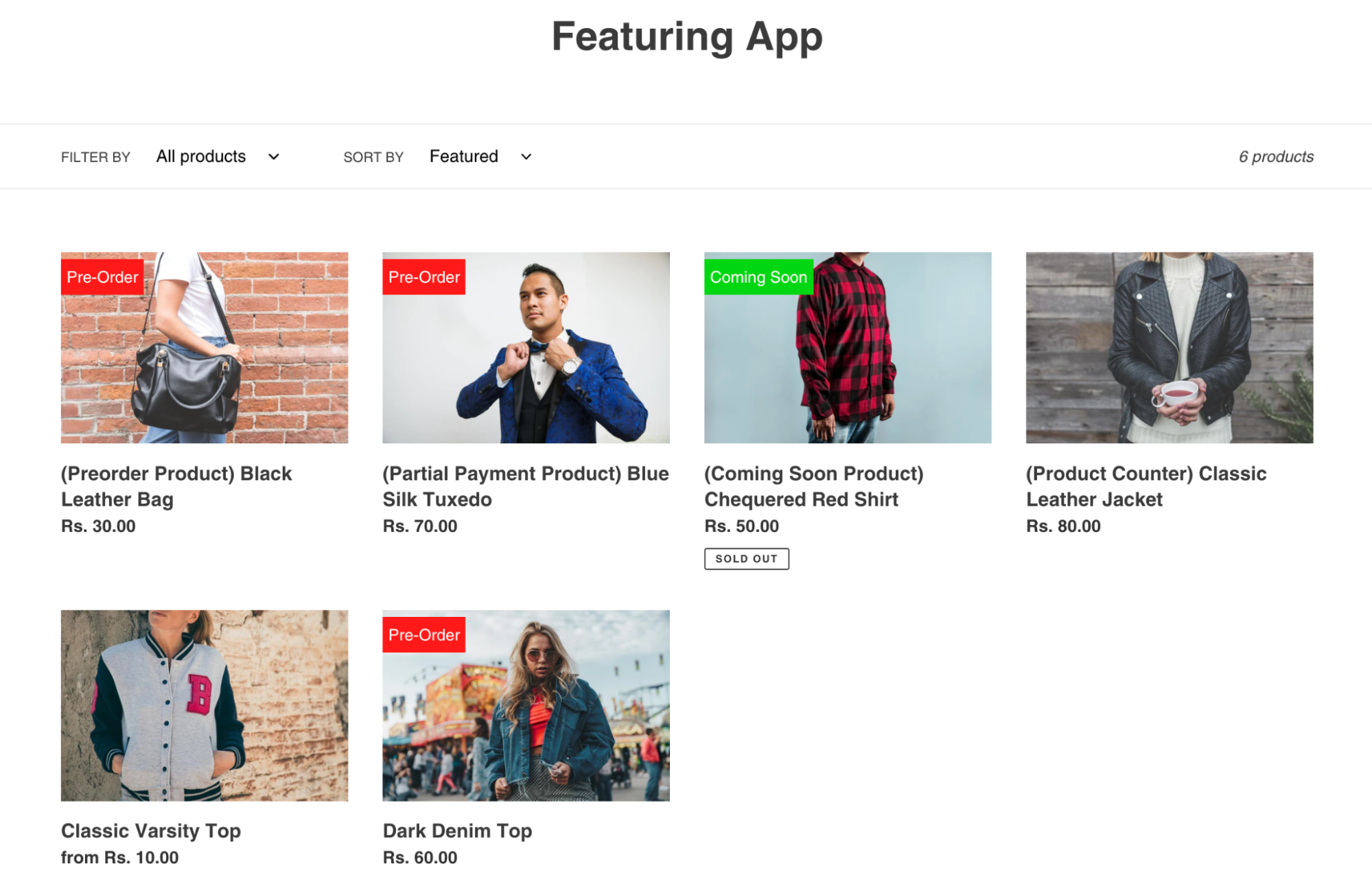 Advanced PreOrder demo store