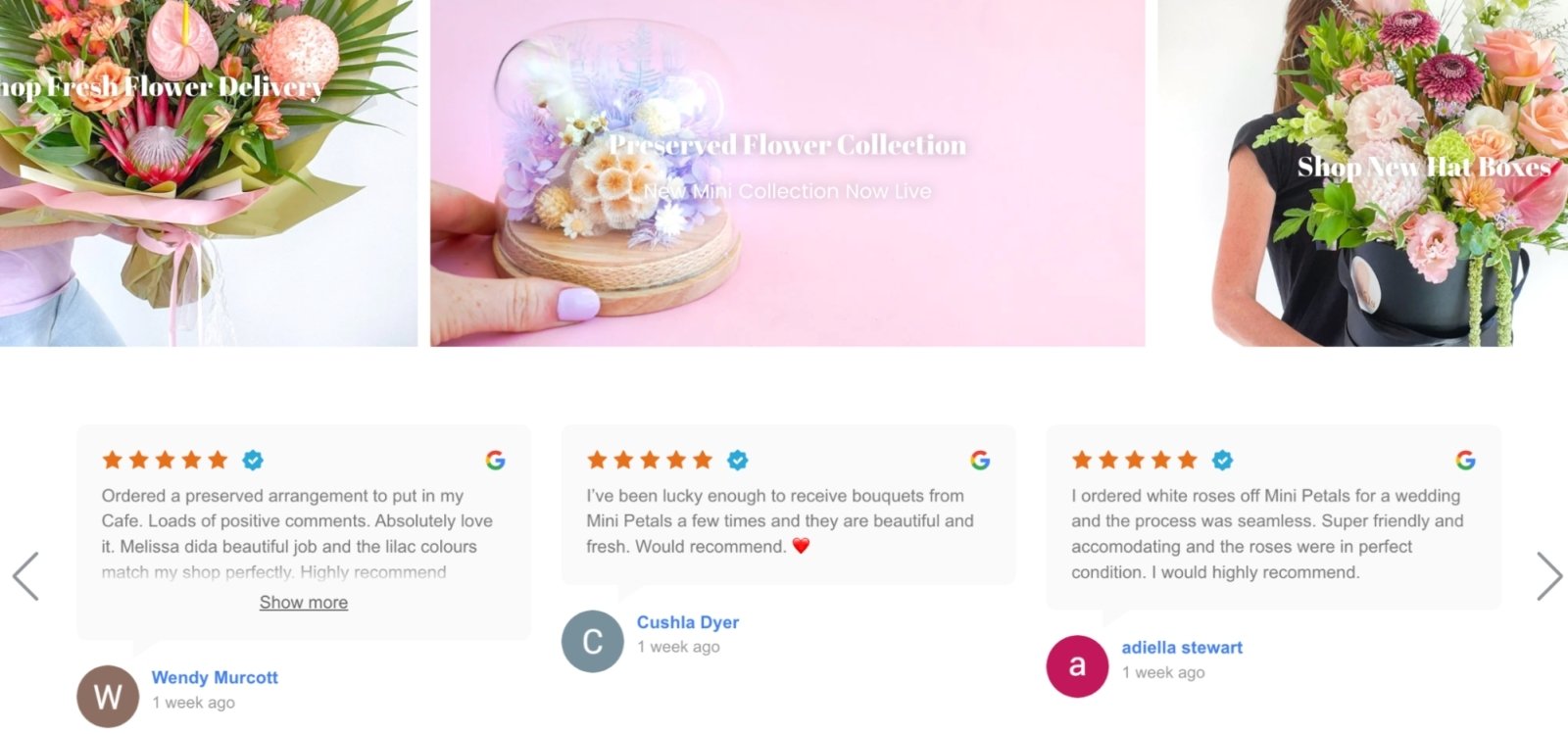 Product reviews on Reputon user store