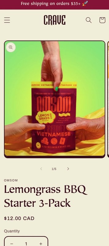 Crave theme mobile product page