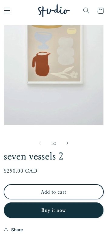 Studio theme mobile product page