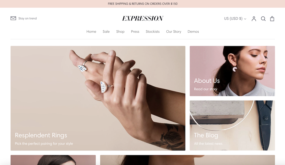 Expression Shopify store demo