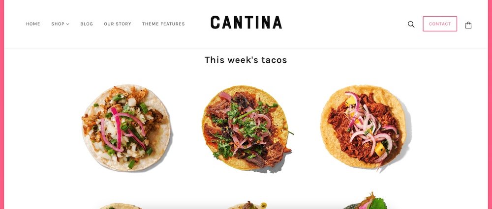alt text: emerge Shopify restaurant theme demo store homepage