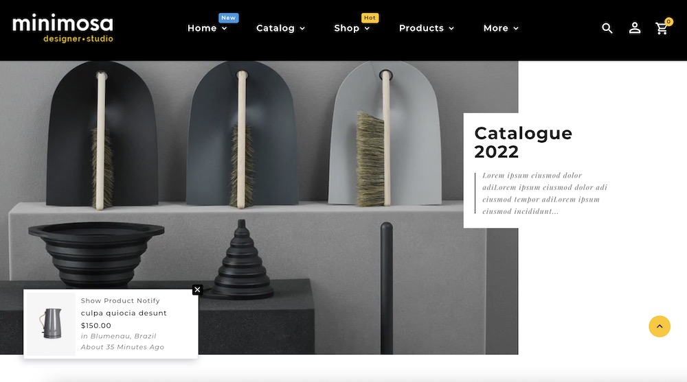 minimosa shopify theme demo store