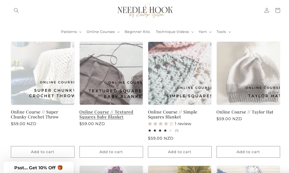 needle and hook shopify store make with craft theme
