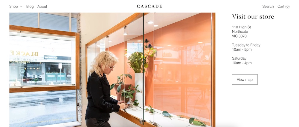 cascade jewelry shopify theme visit our store section