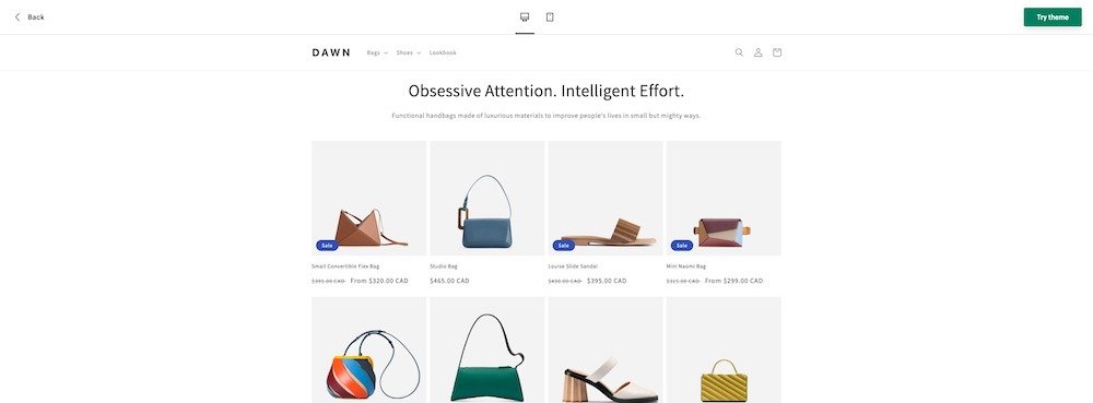 dawn free shopify subscription theme