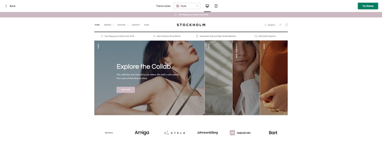 stockholm minimal shopify theme demo store