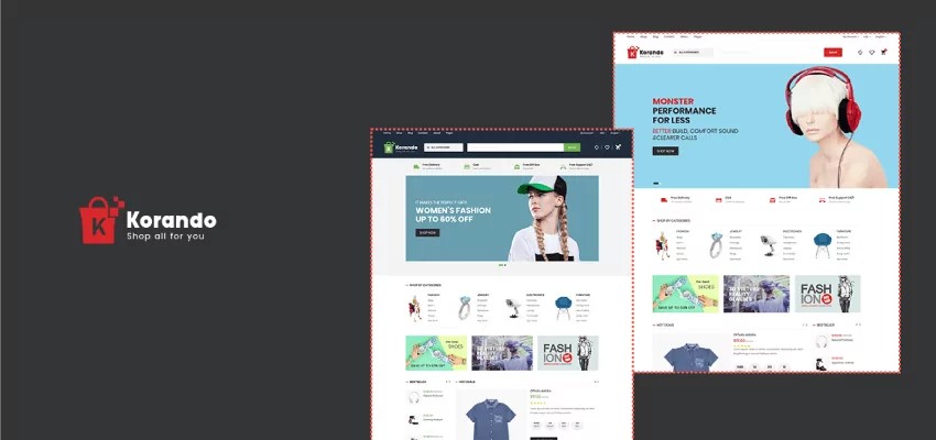 Korando converting Shopify theme banner