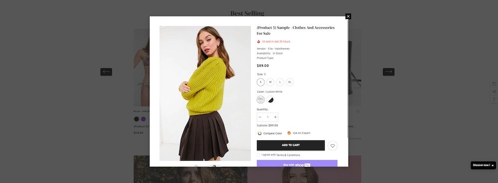 ella shopify fashion theme quick view feature demo