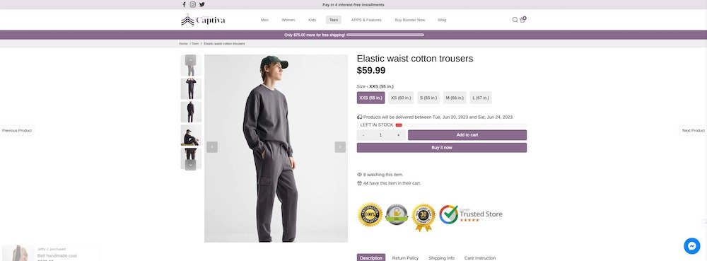 booster shopify theme product page demo