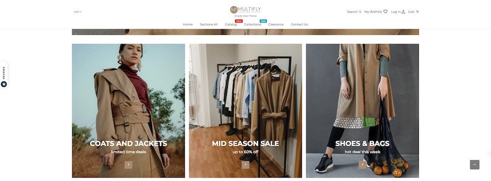 multifly shopify theme image with text overlay example