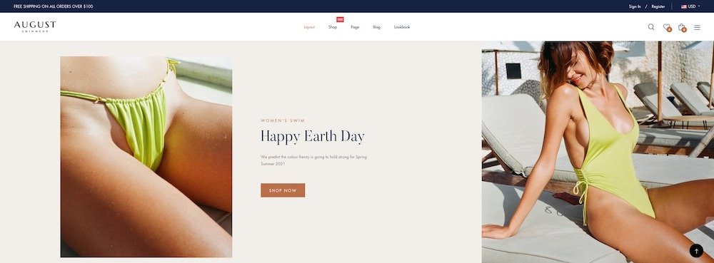 august shopify theme for fashion stores visual sections demo