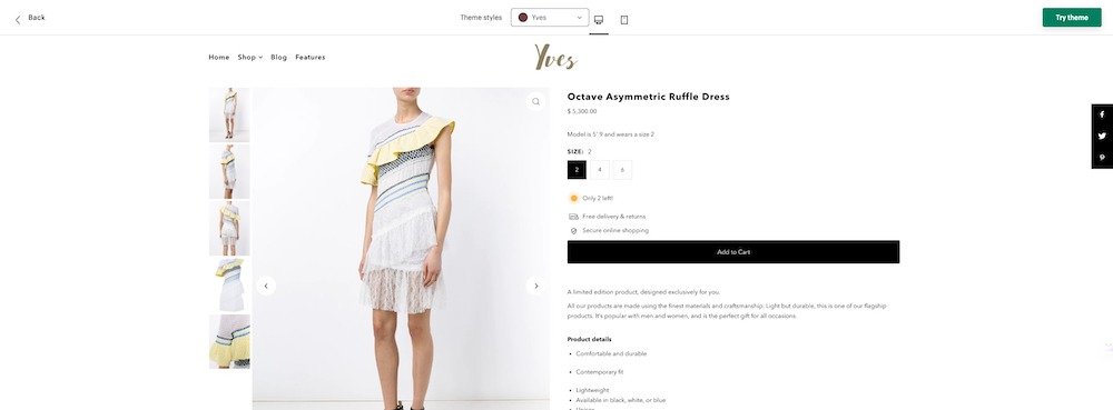 icon shopify theme product page demo
