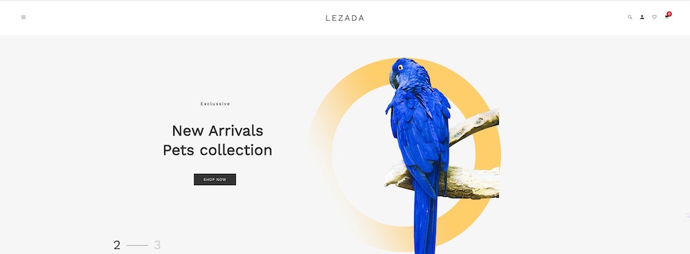 lezada shopify theme for pet stores with minimal design