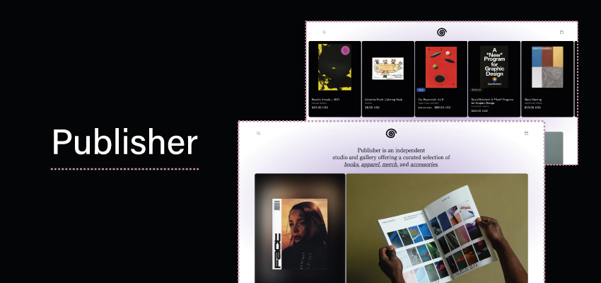 Publisher shopify theme banner