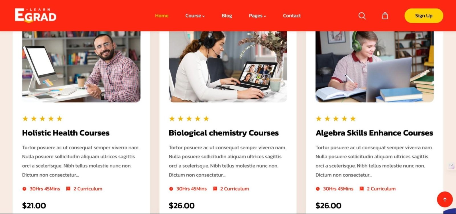 egrad shopify theme homepage example