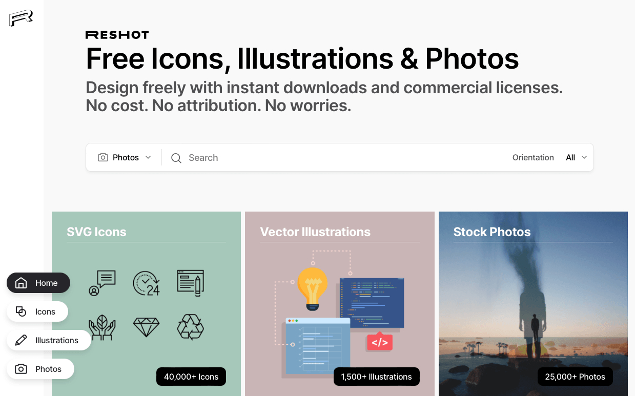 reshot stock image website with free photos for commercial use