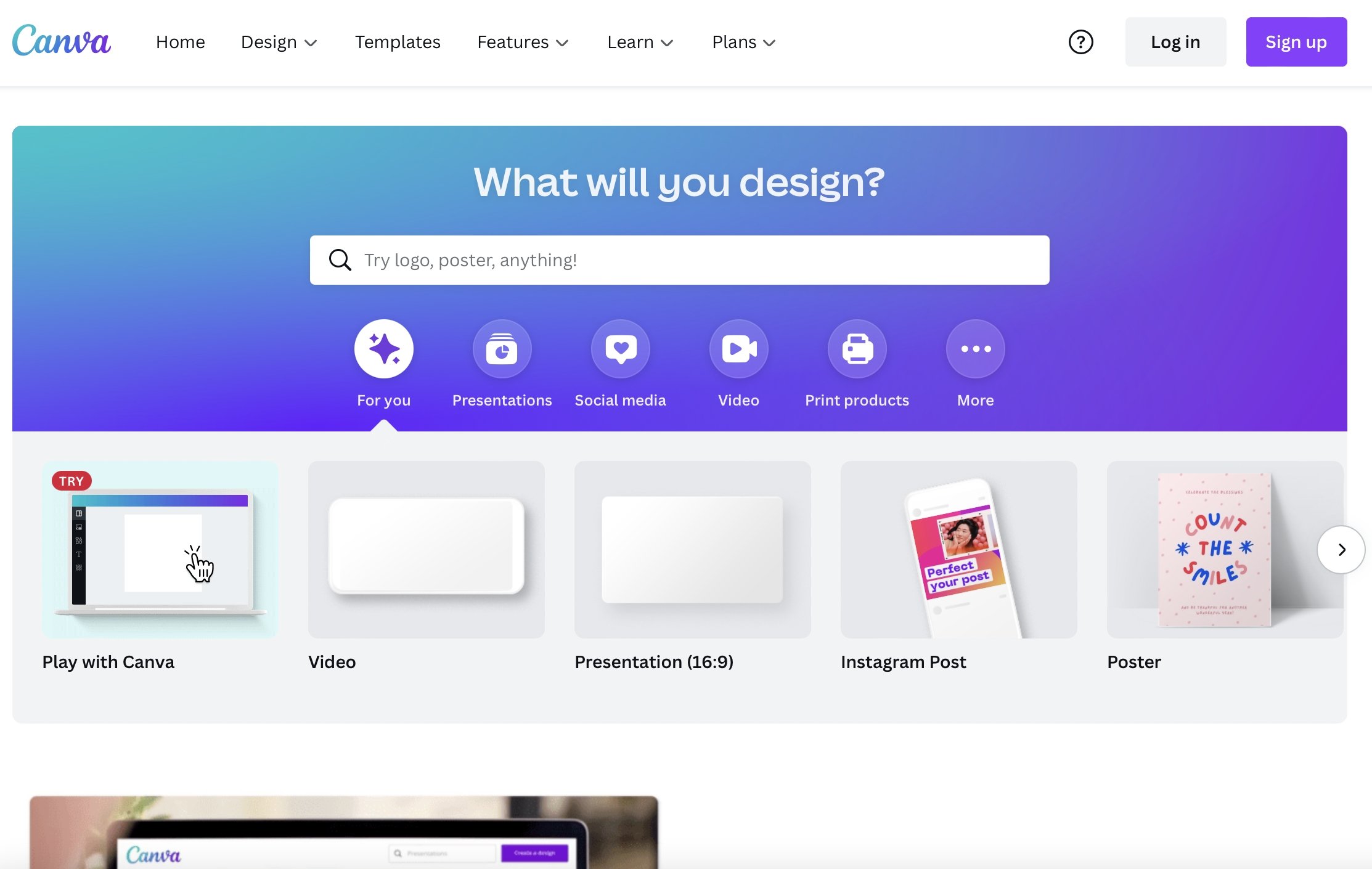canva website with graphics for commercial use