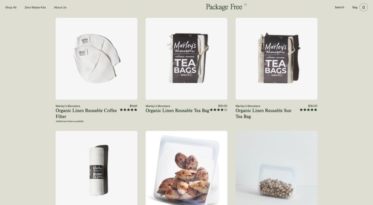 Package Free Product page example