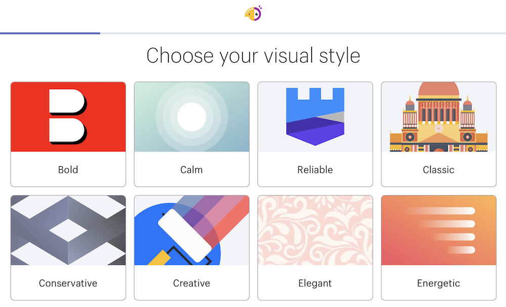 hatchful logo maker visual style selection screen