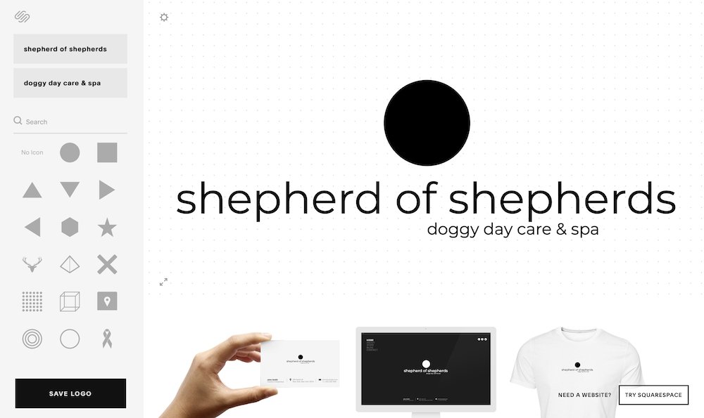 squarespace logo maker logo editor screen