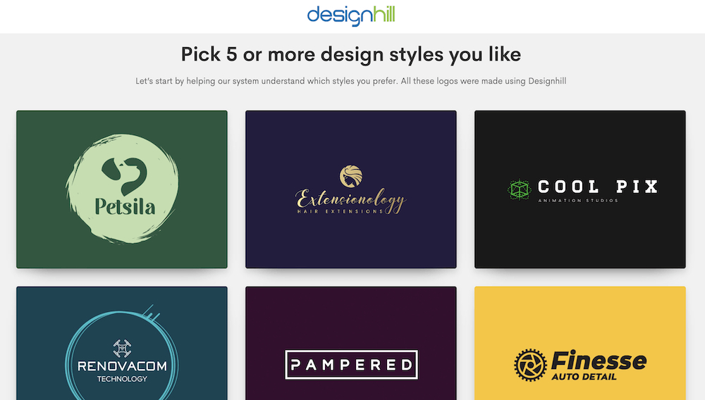 designhill logo maker picking top design styles