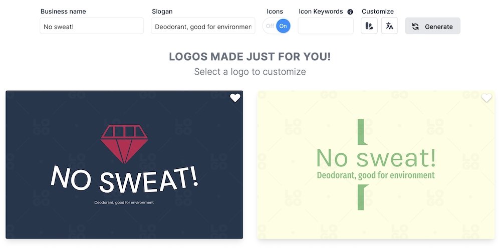 logo.com customizable logo screen