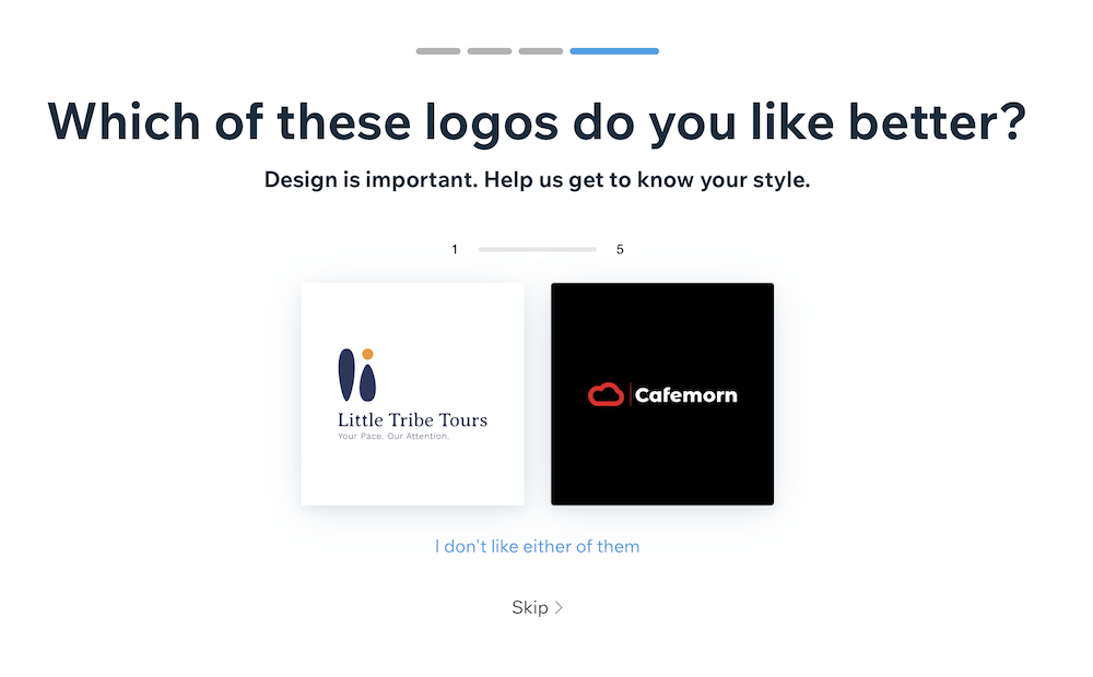 wix logo maker – choosing which logos you like better