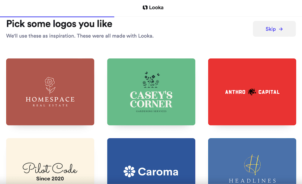 looka logo maker picking logos as inspiration