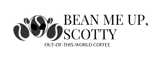 canva logo maker created logo - bean me up, scotty