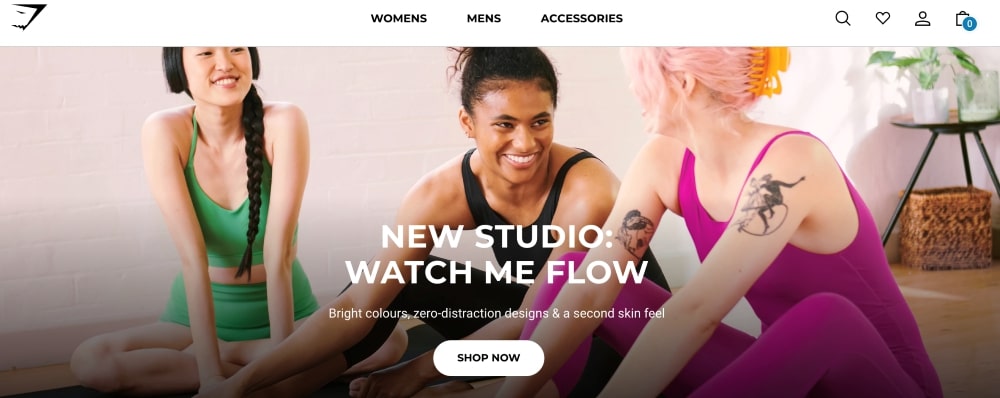 Gym Shark using Montserrat Shopify font for their store's home page heading and CTA