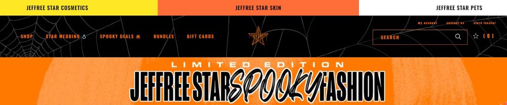 Jeffrey Star Cosmetics Halloween banner