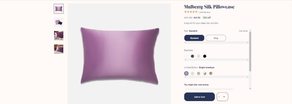 Shopify product image example from brooklinen product page