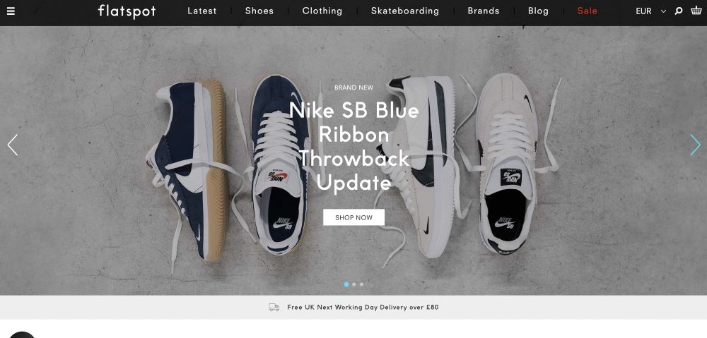 Shopify slideshow image example from flatspot Shopify store
