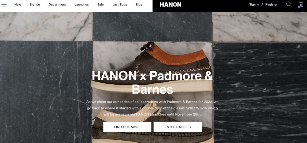 example of Shopify image with text overlay from Hanon
