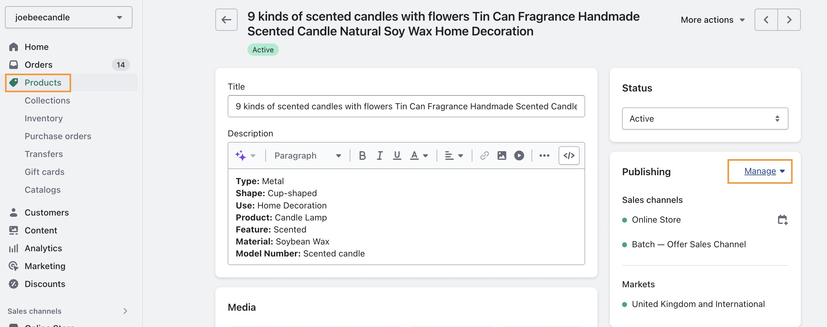 Hiding out of stock products from Shopify sales channels with publishing settings