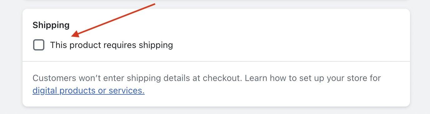 Shipping option on Shopify Admin