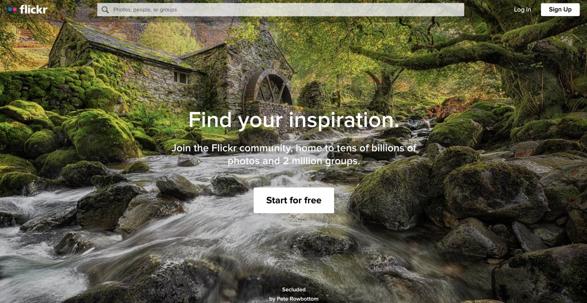 Flickr homepage