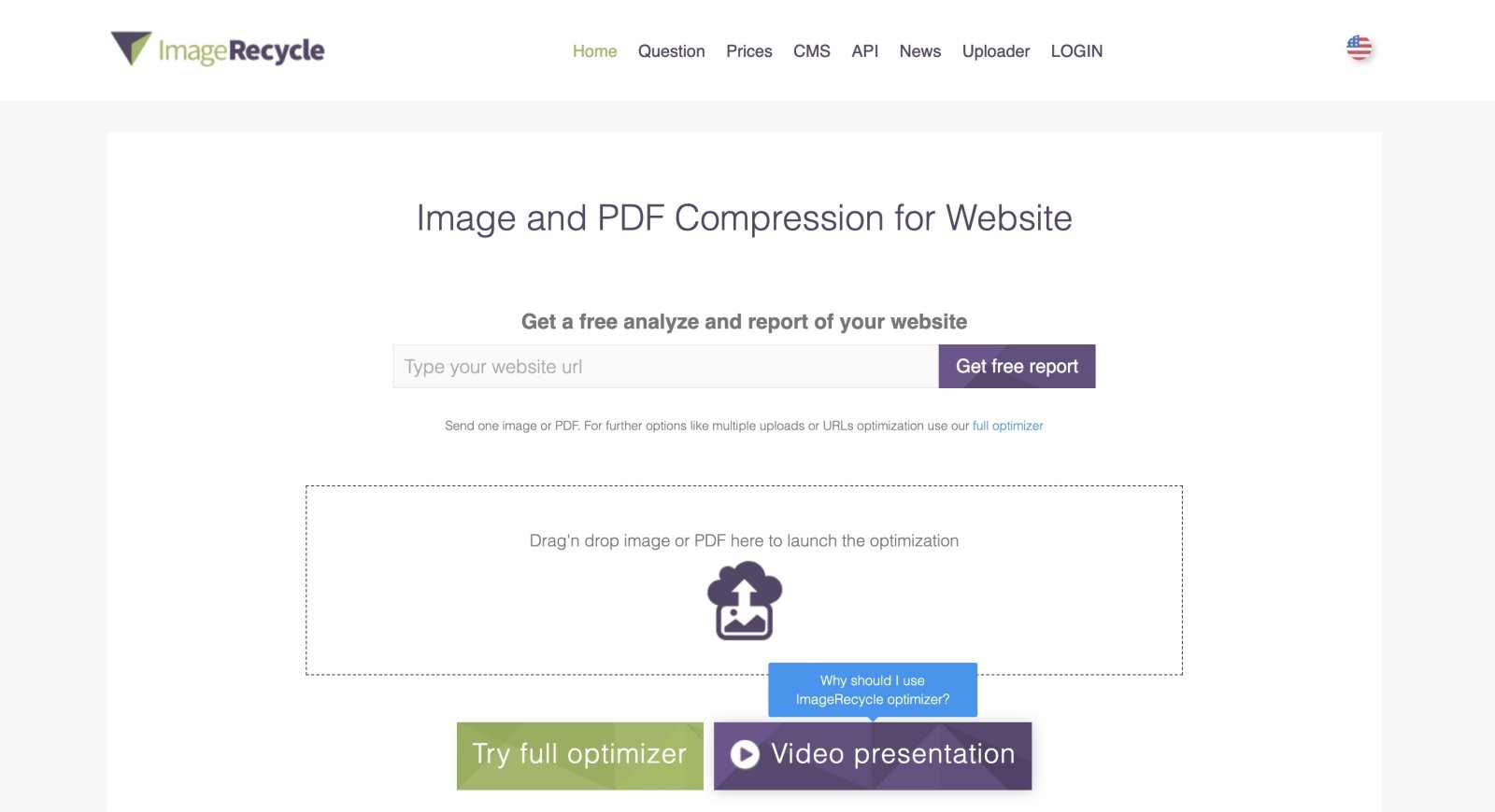 Image Recycle web tool interface
