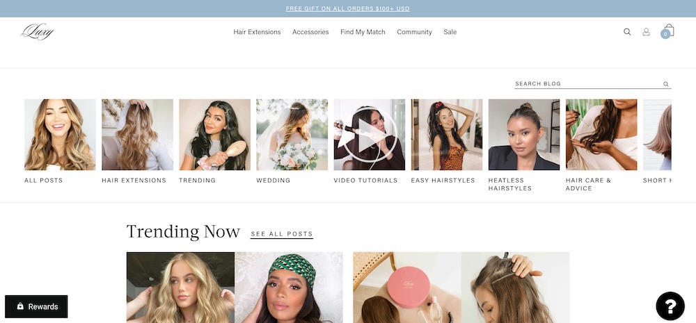 The Luxy Hair blog categories
