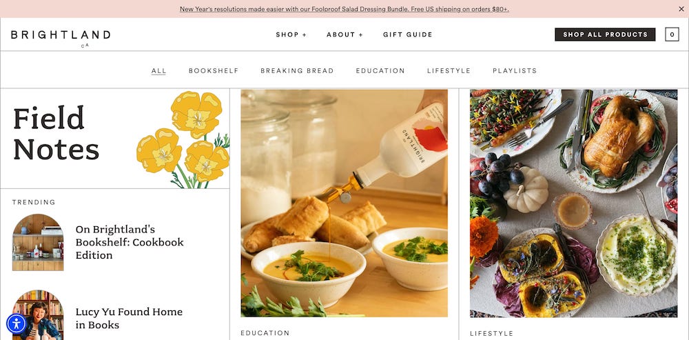 Field Notes Shopify blog by Brightland