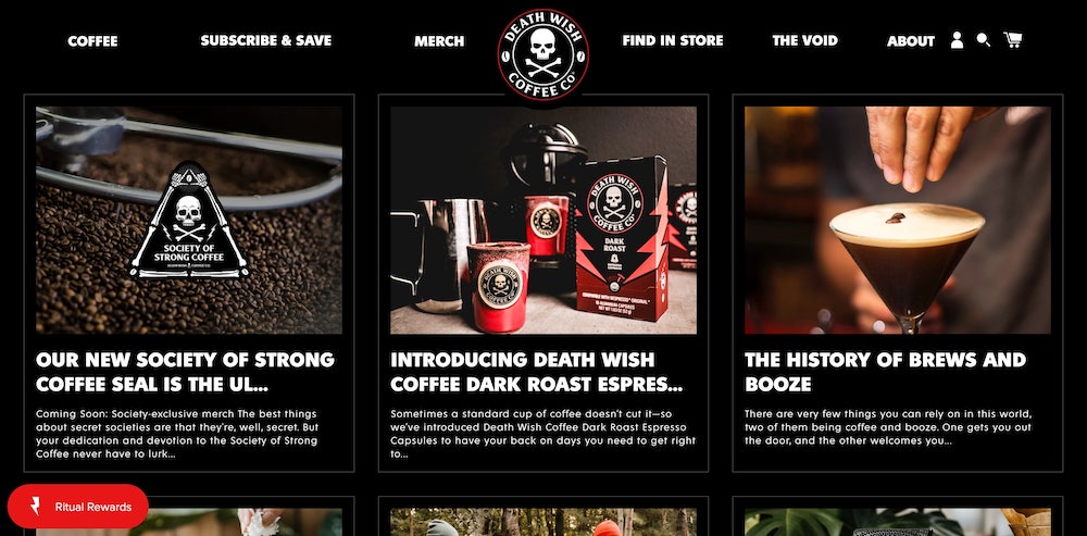Coffee Talk Shopify blog article layout