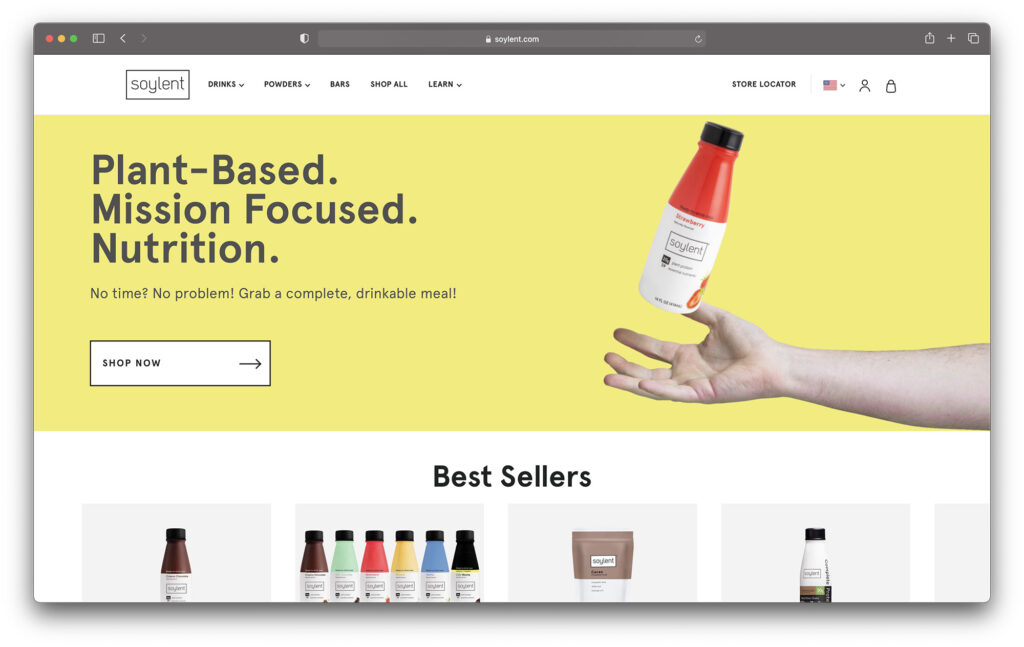 example of the meal replacement product store Soylent