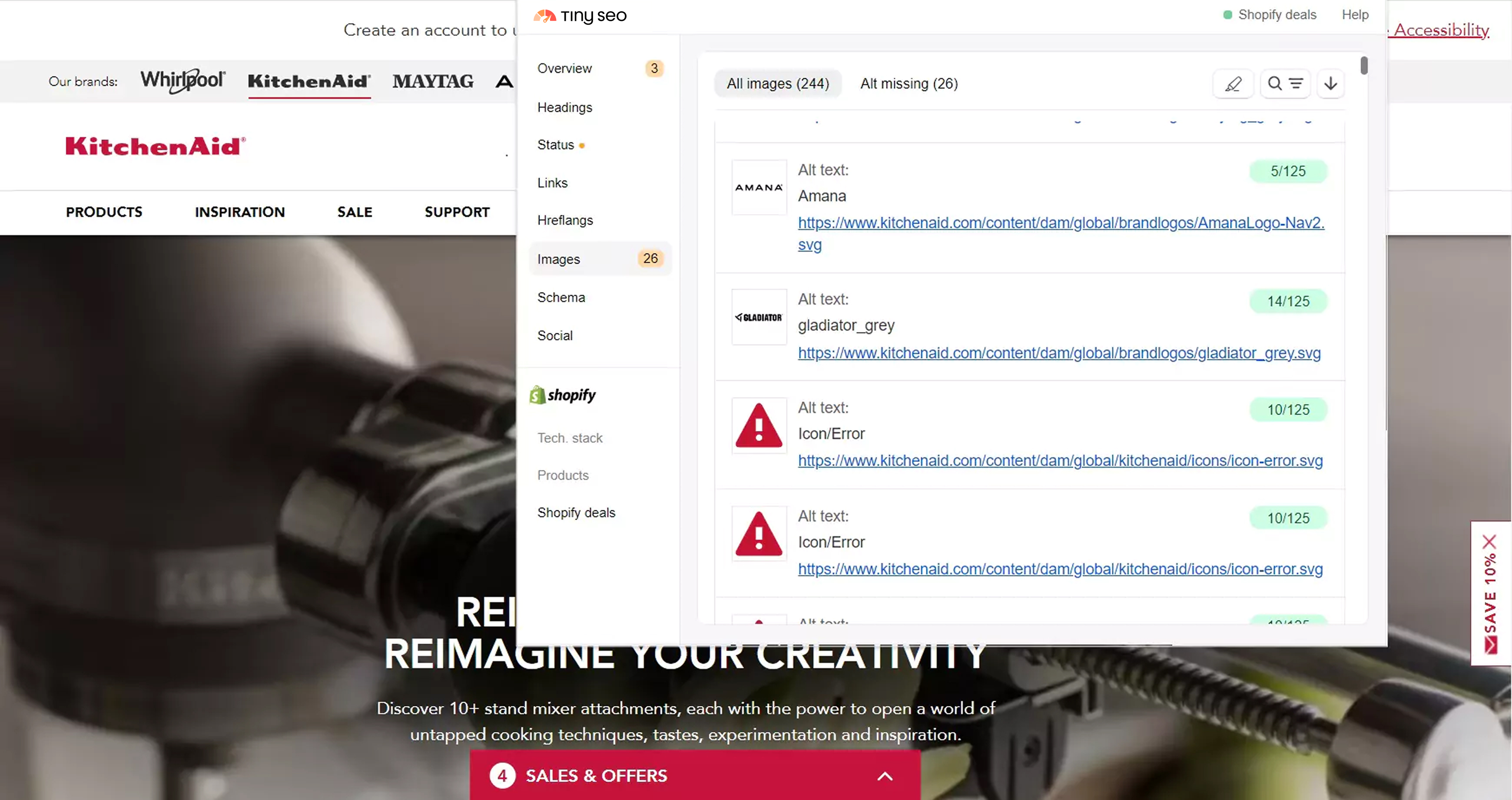 Effective alt text example of KitchenAid brands