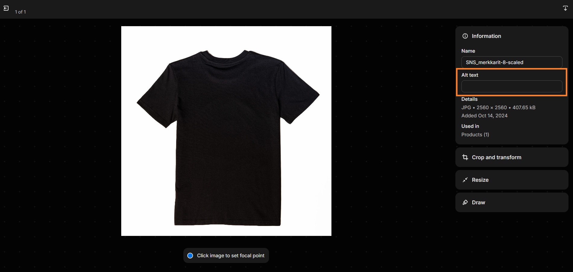 link to Shopify app store TinySEO app