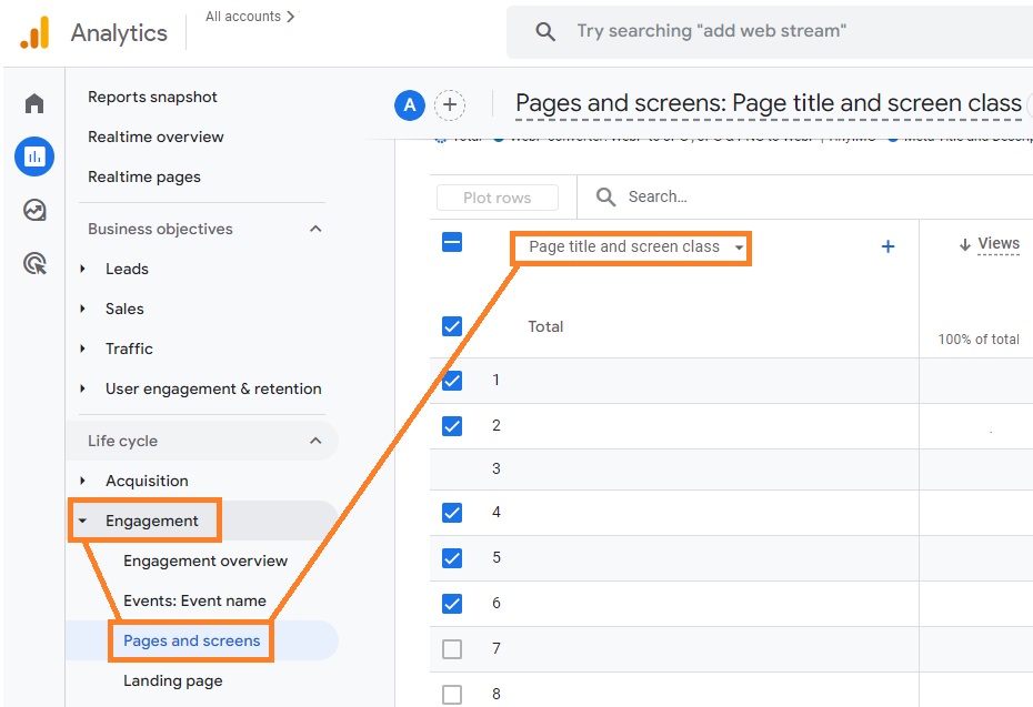Finding 404 error pages on Google Analytics