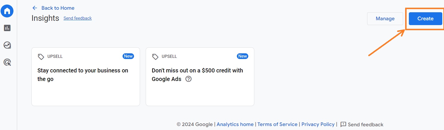 Create insights and alerts in Google Analytics 4