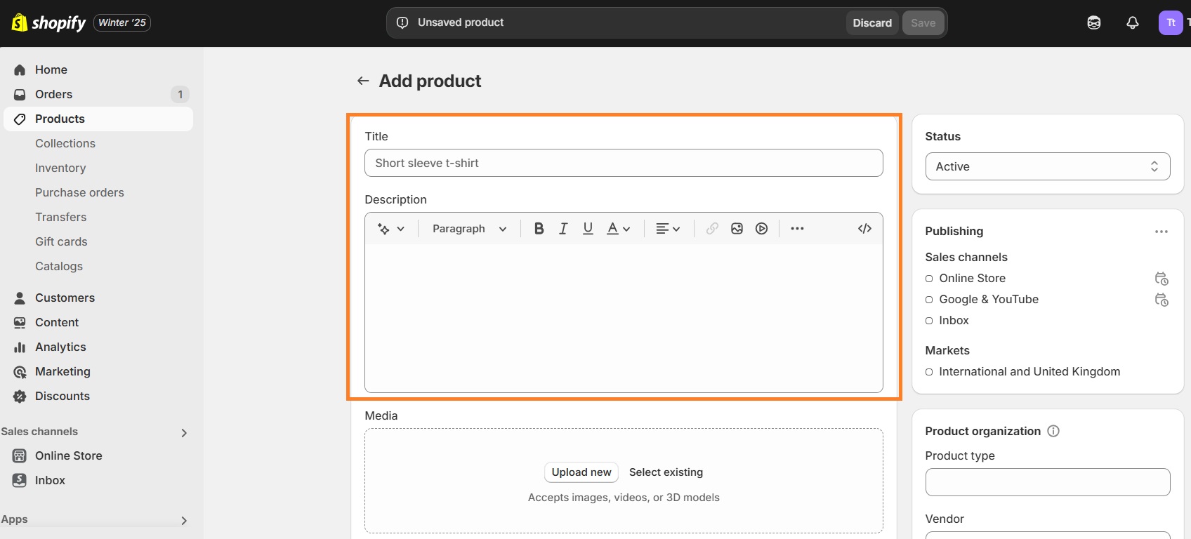 Add product details