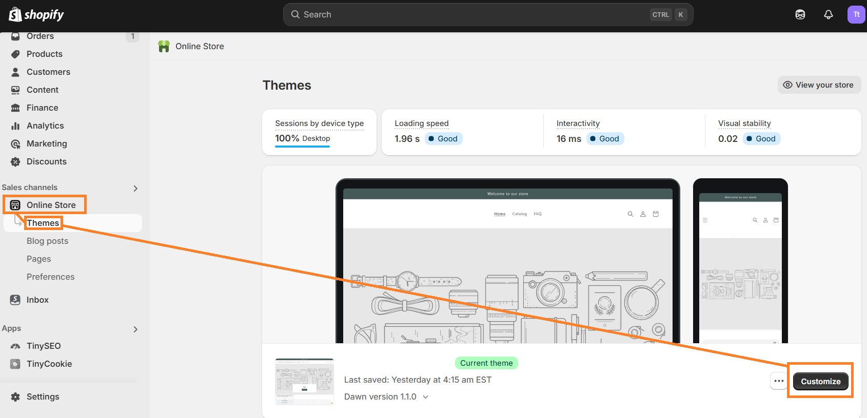 Customize Shopify theme